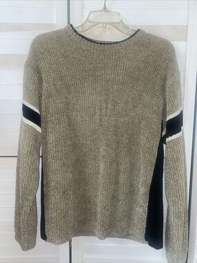 Active Burnside 90s Y2K Men's Pullover Chenille Khaki Sweater Large